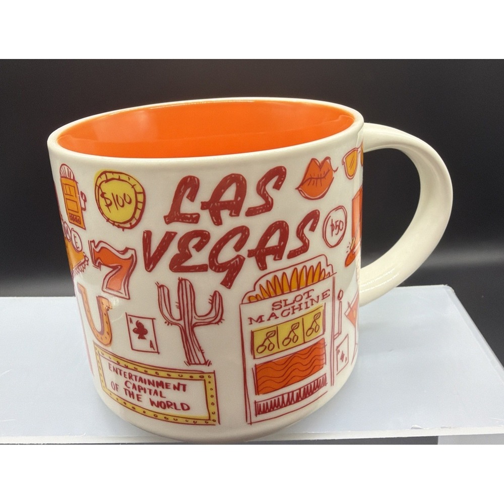 2018 Starbucks Las Vegas Orange Ceramic Mug Coffee  Cup 14oz Been There Series‎
